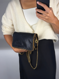 Stella McCartney Falabella Shaggy Deer Gold-Chain Crossbody Flap Bag