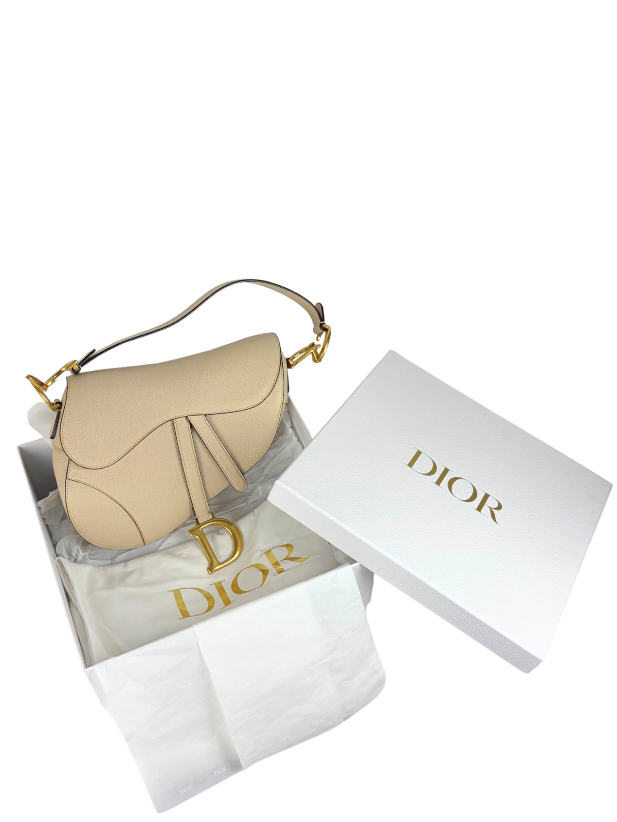Dior Medium Saddle Bag in Biscuit