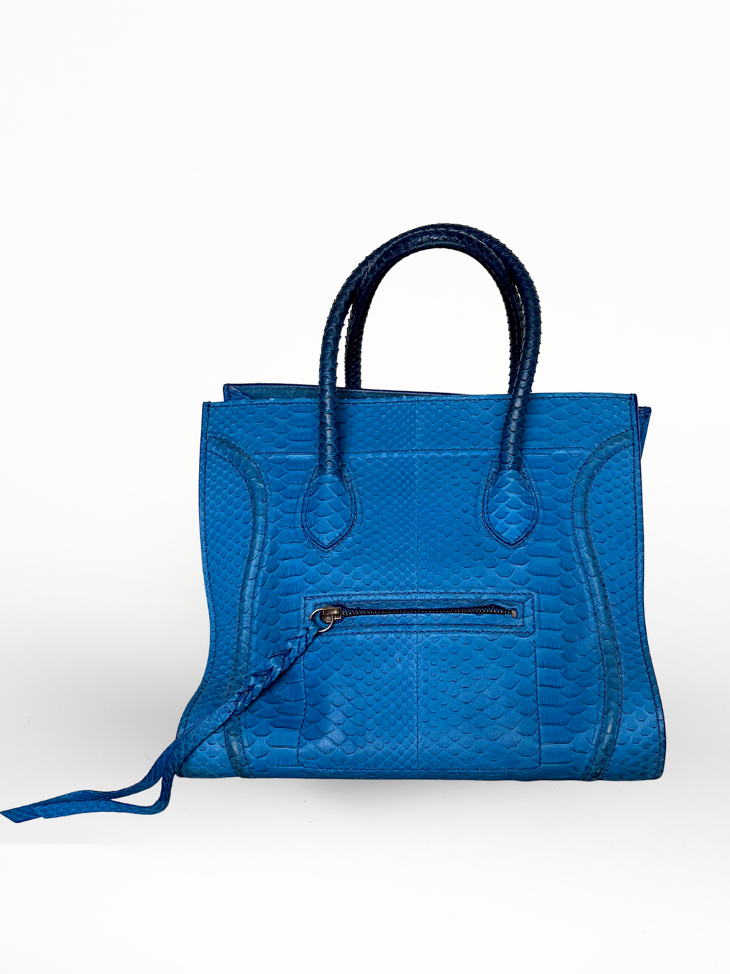 Céline Phantom Luggage Tote Blue Python