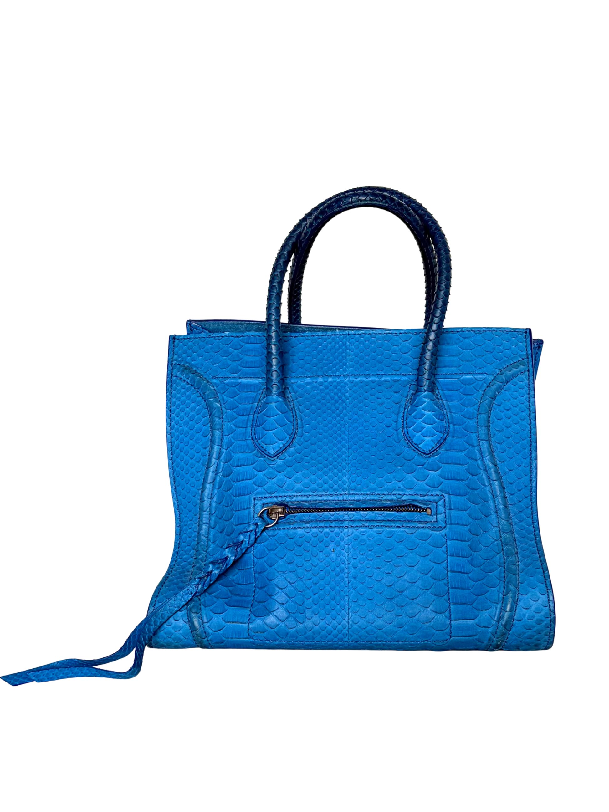 Céline Phantom Luggage Tote Blue Python
