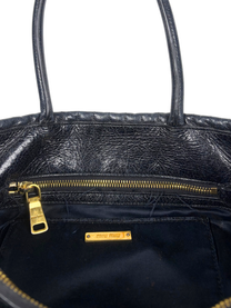 Miu Miu Black Matelassé Leather Tote