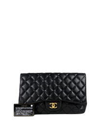 Chanel Jumbo Classic Flap Bag in Black Lambskin Leather
