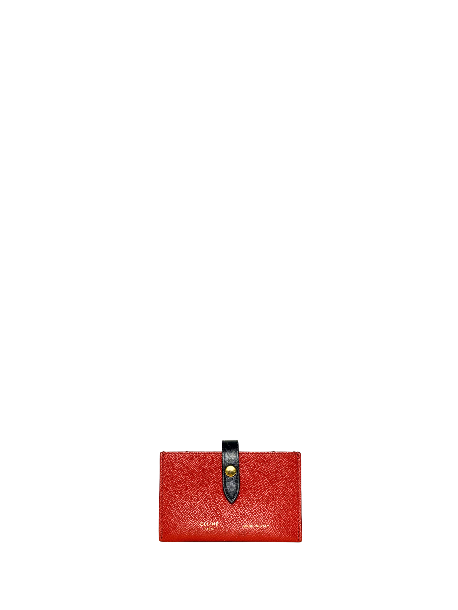 Celine Red Accordion Card Holder Wallet