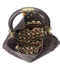 Vintage Gucci Babushka Indy Hobo Bag in Embossed Guccisima Leather &amp; Bamboo Tassels