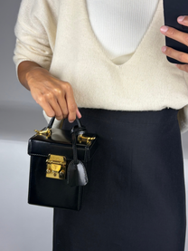Mark Cross Mini Leather Top Handle Bag