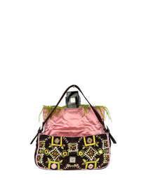 Vintage Fendi Beaded Mirror Fringe Baguette Bag