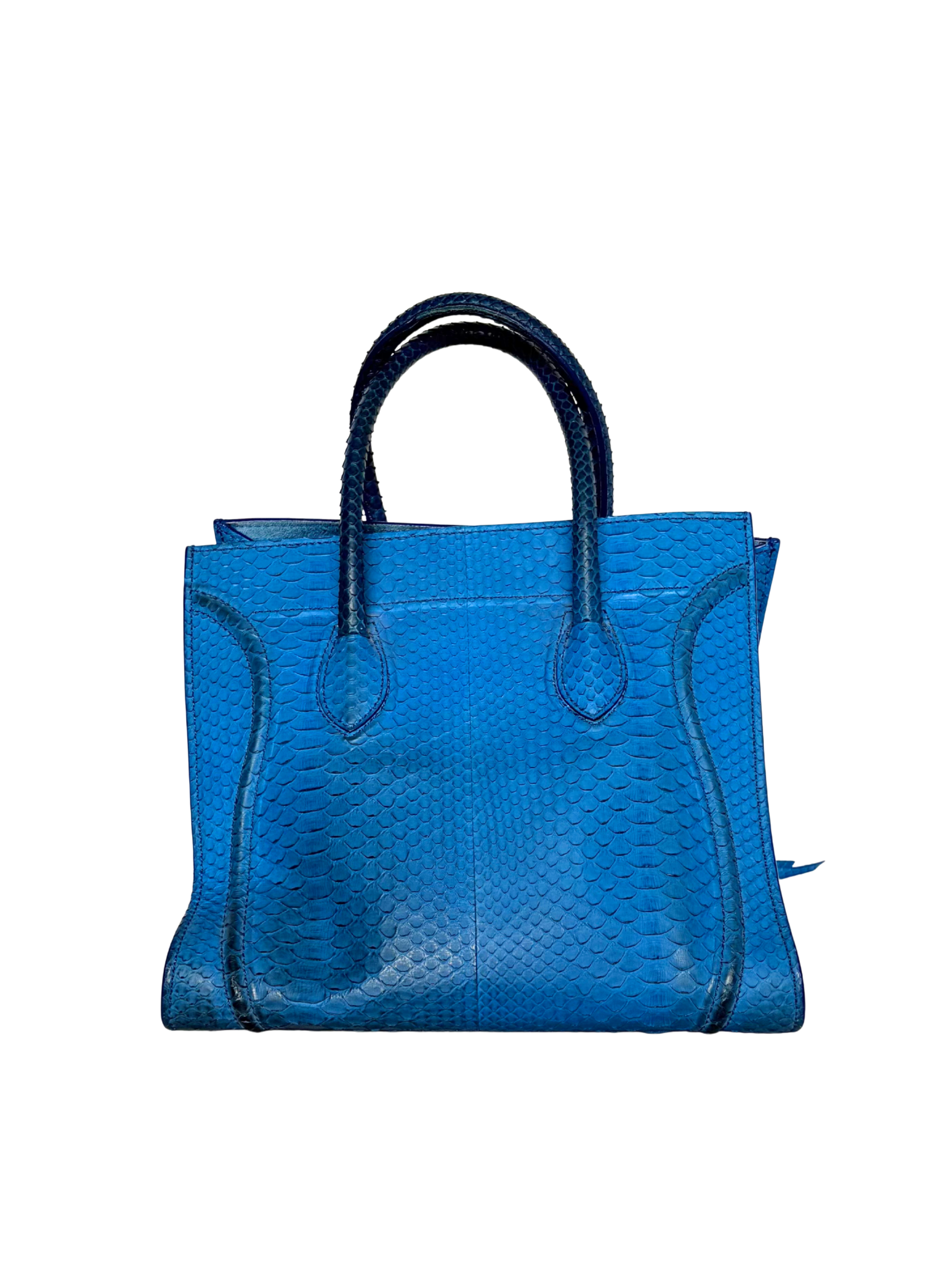 Céline Phantom Luggage Tote Blue Python