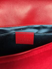Gucci GG Marmont Red Mini Velvet Shoulder Bag