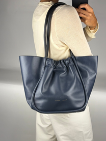 Proenza Schouler Ruched Leather Tote in Navy Blue