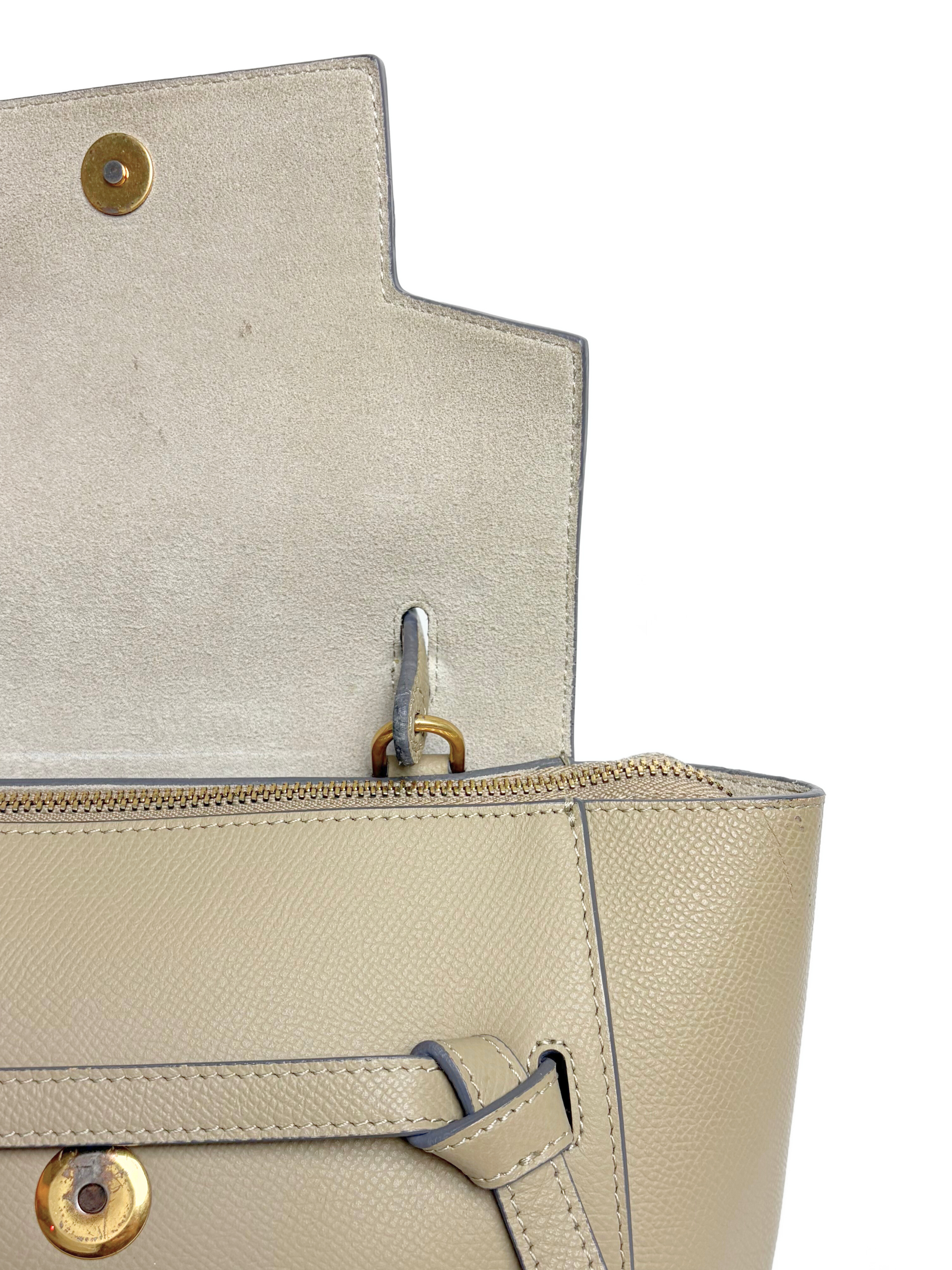 Celine Nano Belt Bag in Taupe Grained Leather