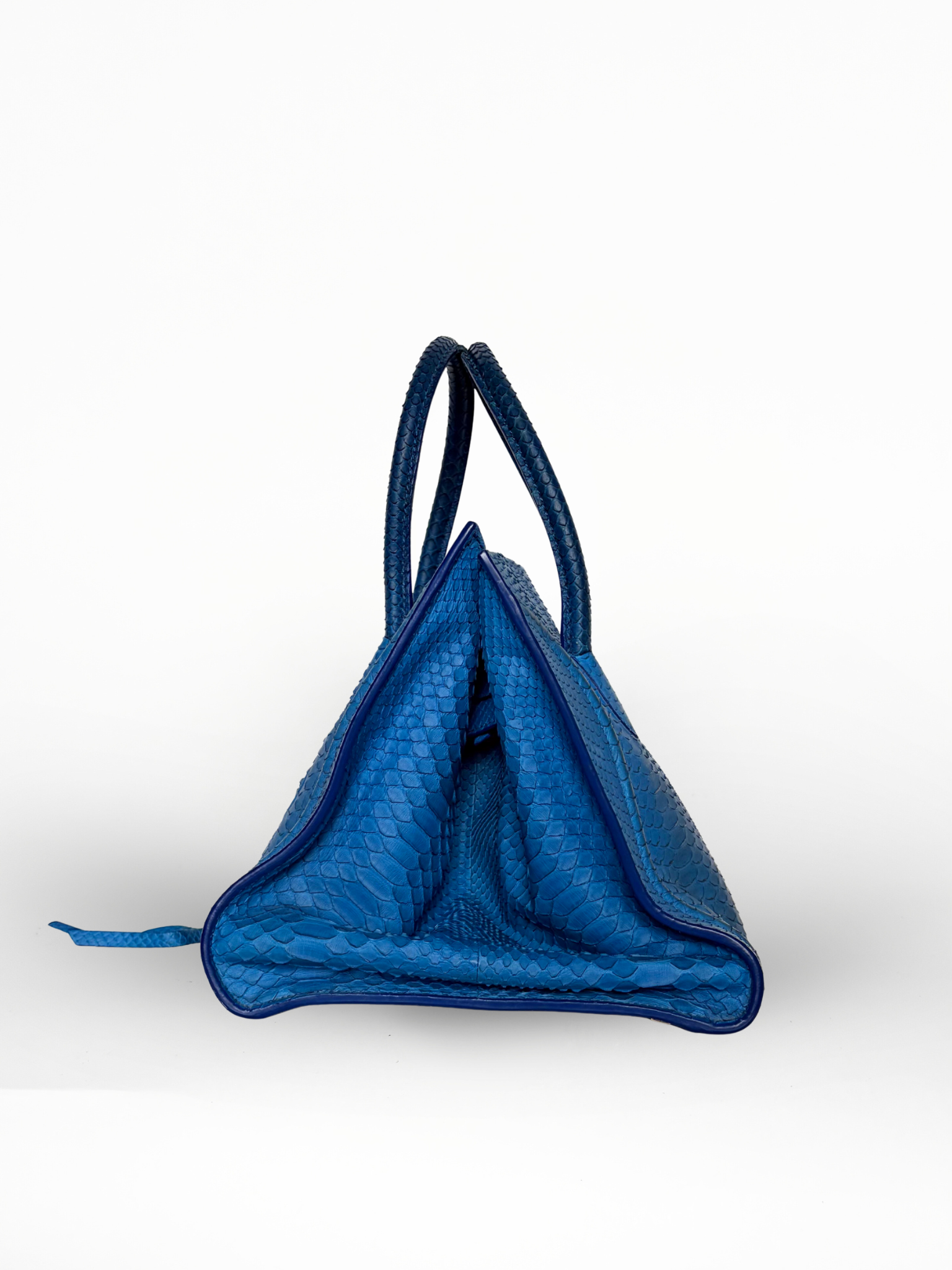 Céline Phantom Luggage Tote Blue Python