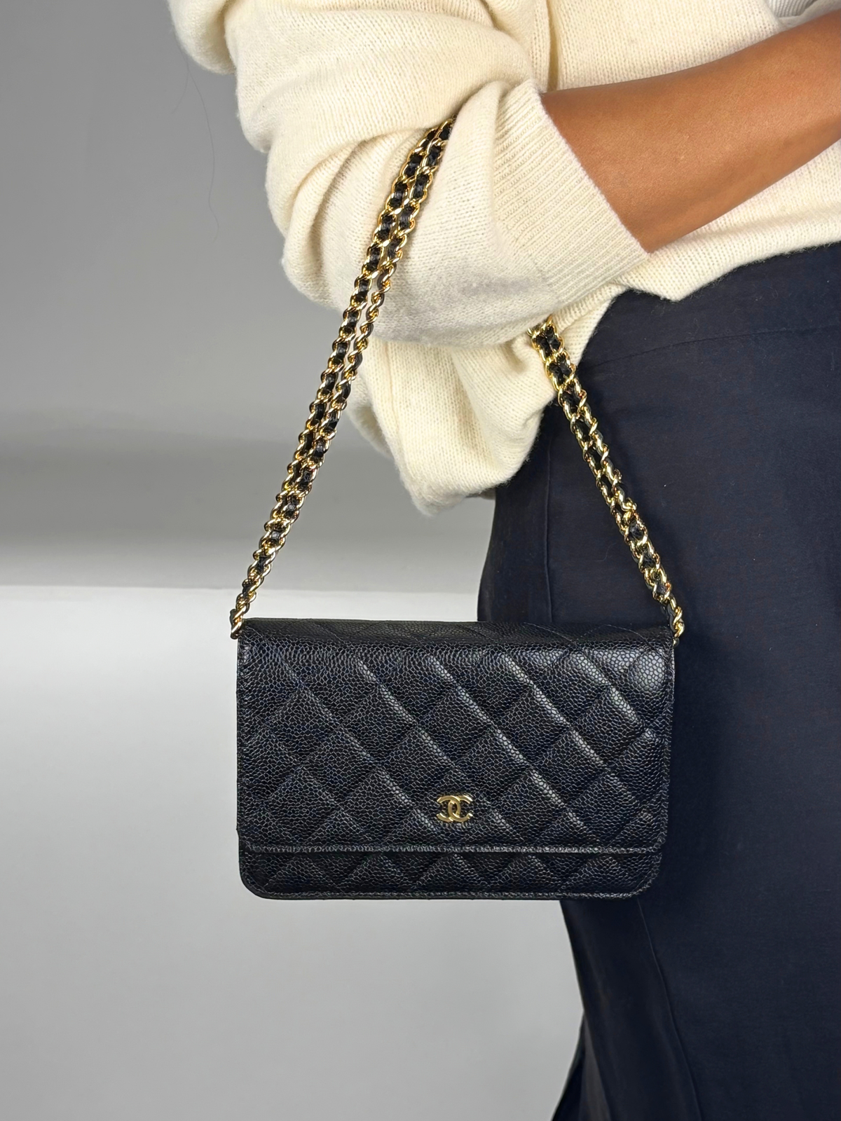 Chanel Classic Wallet on Chain Black Caviar Leather