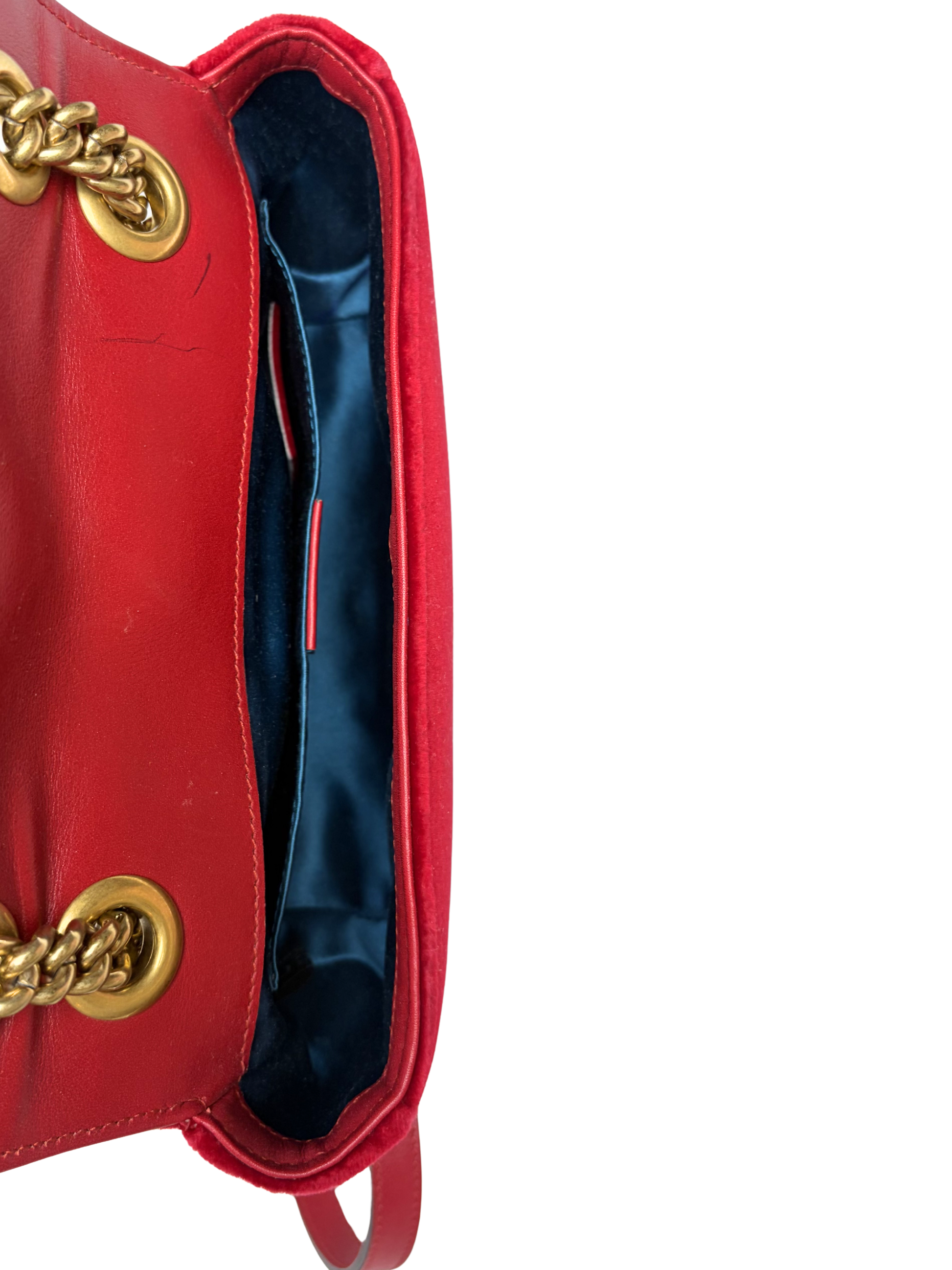Gucci GG Marmont Red Mini Velvet Shoulder Bag