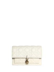 Dior My Dior Daily Pouch with Chain White Cannage Lambskin
