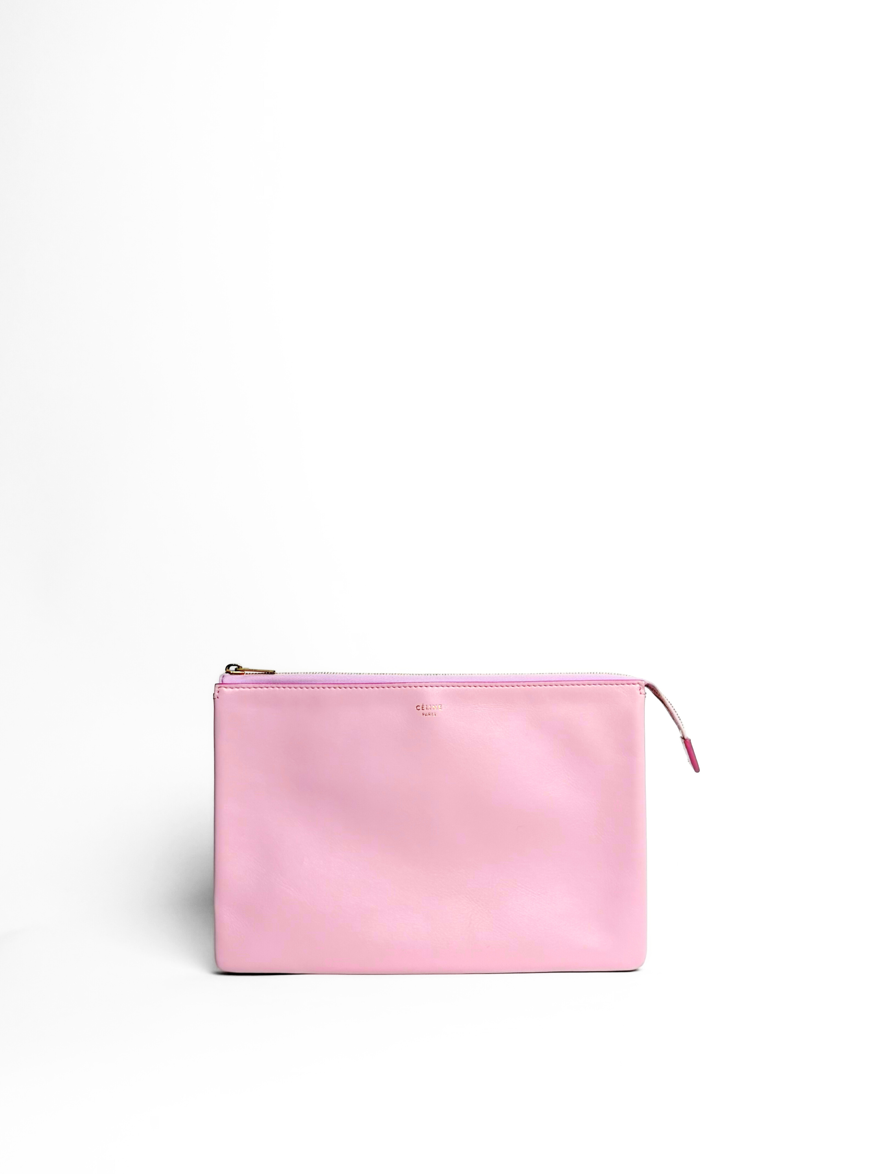 Celine Duo Pink/Orange Leather Pouch