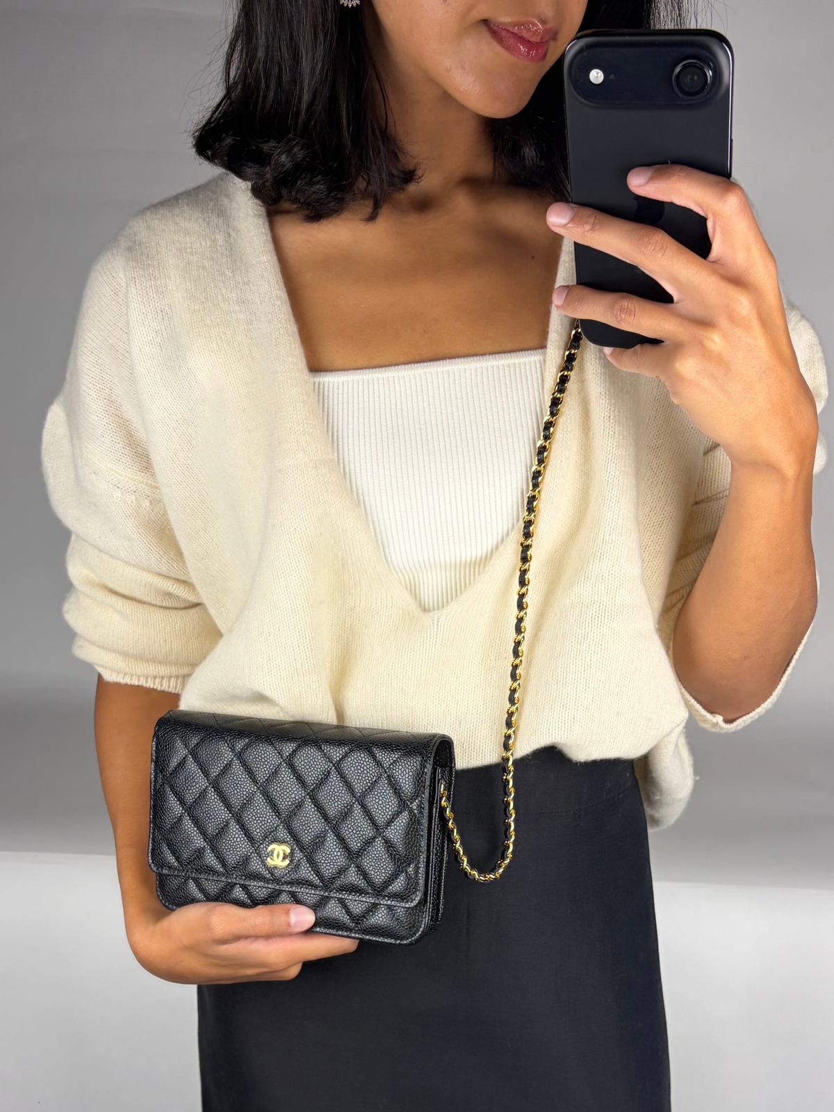 Chanel Classic Wallet on Chain Black Caviar Leather