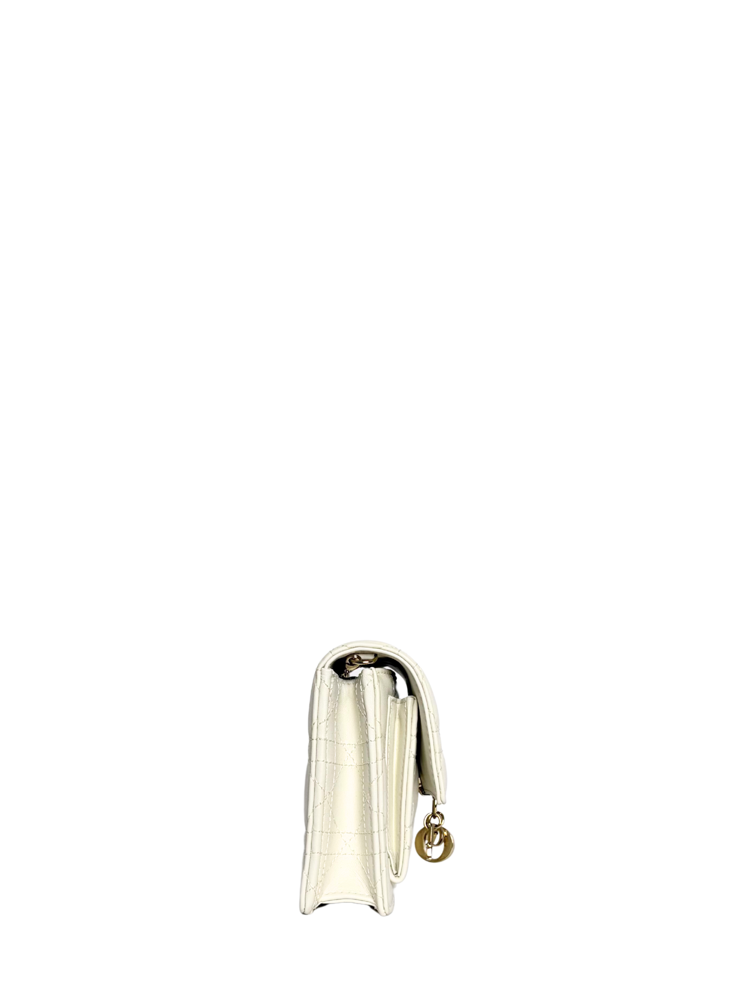 Dior My Dior Daily Pouch with Chain White Cannage Lambskin