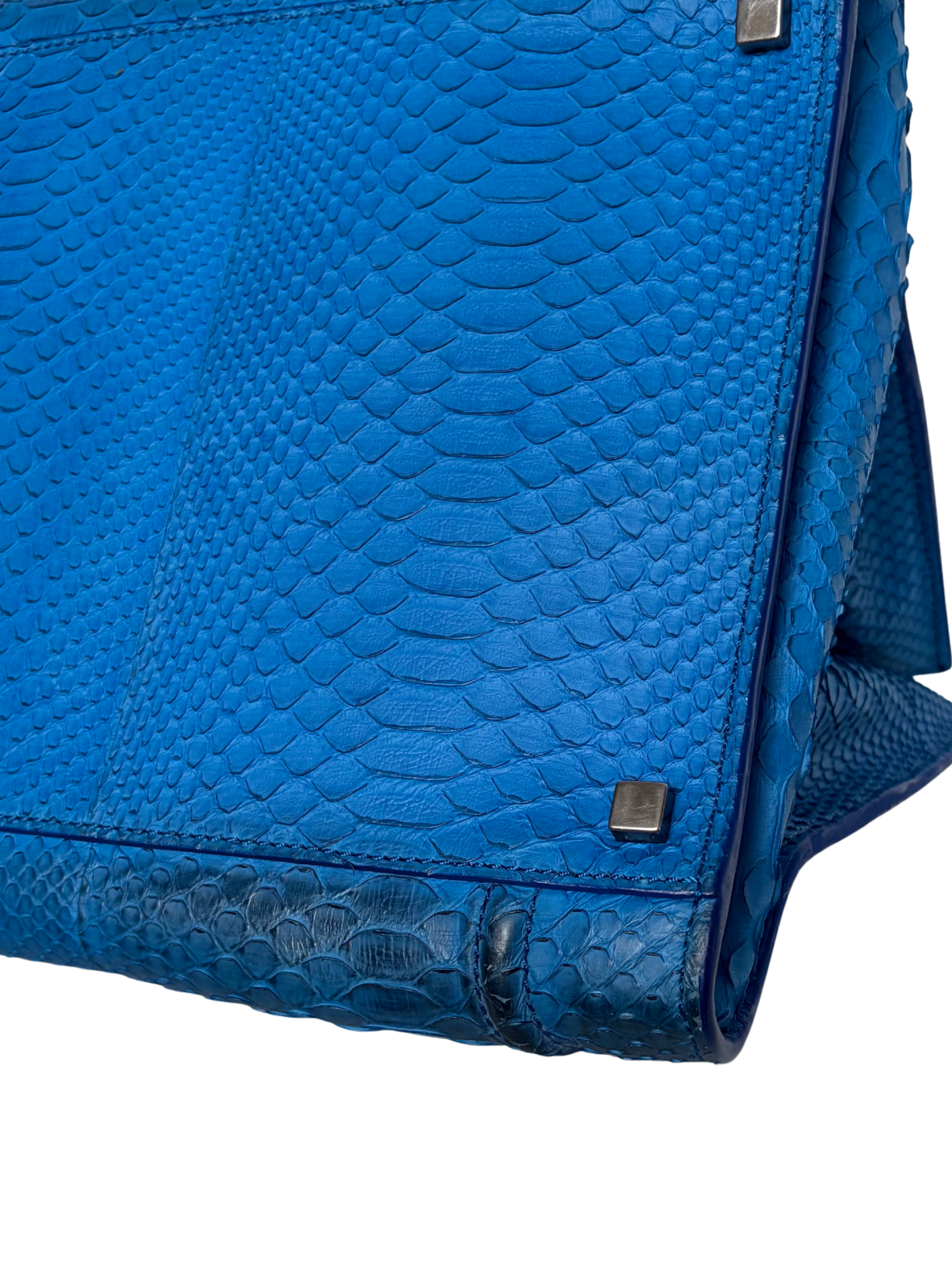 Céline Phantom Luggage Tote Blue Python