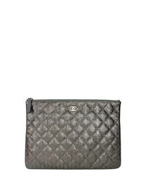 Chanel Embossed Camellia O-Case Pouch