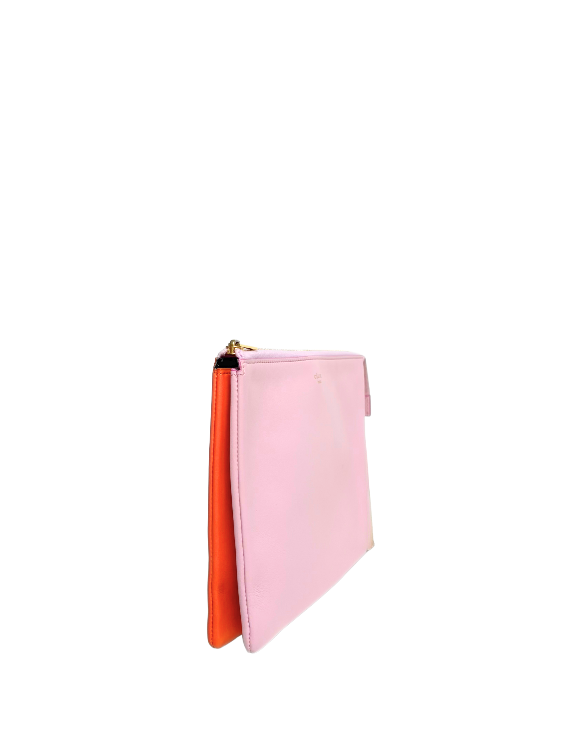 Celine Duo Pink/Orange Leather Pouch