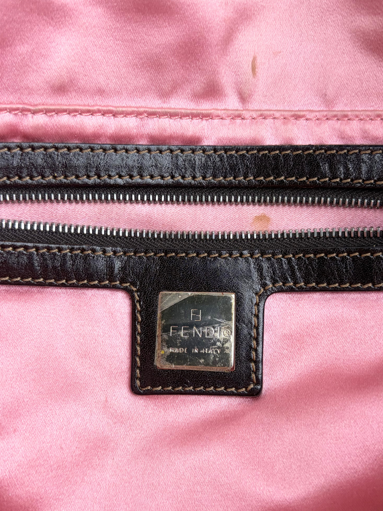 Vintage Fendi Beaded Mirror Fringe Baguette Bag
