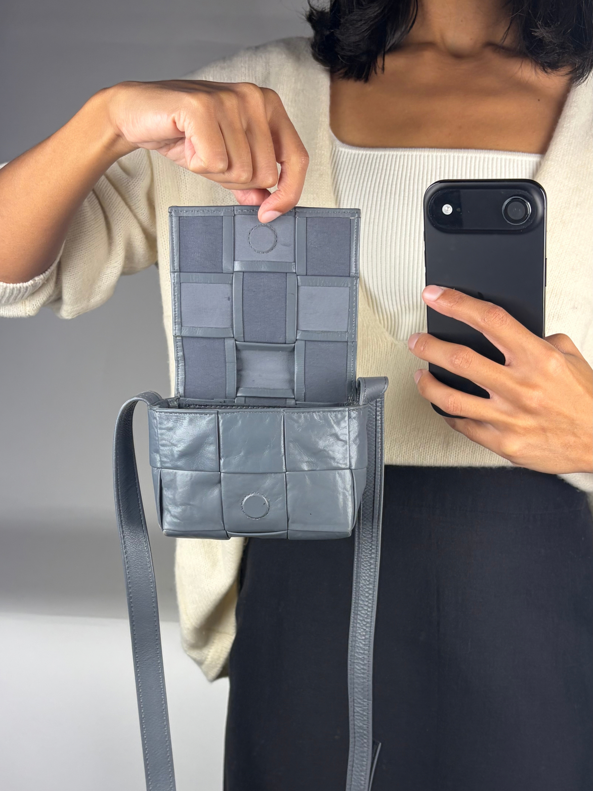 Bottega Veneta Candy Cassette Bag in Paper Crinkled Leather