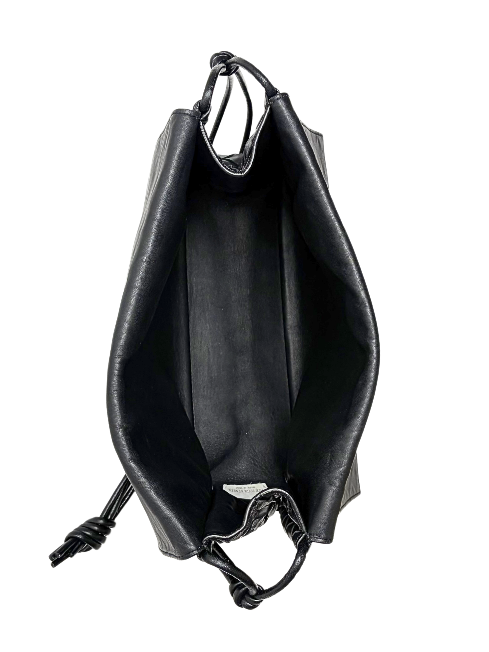 Bottega Veneta Intrecciato Crossbody Flap Bag Black