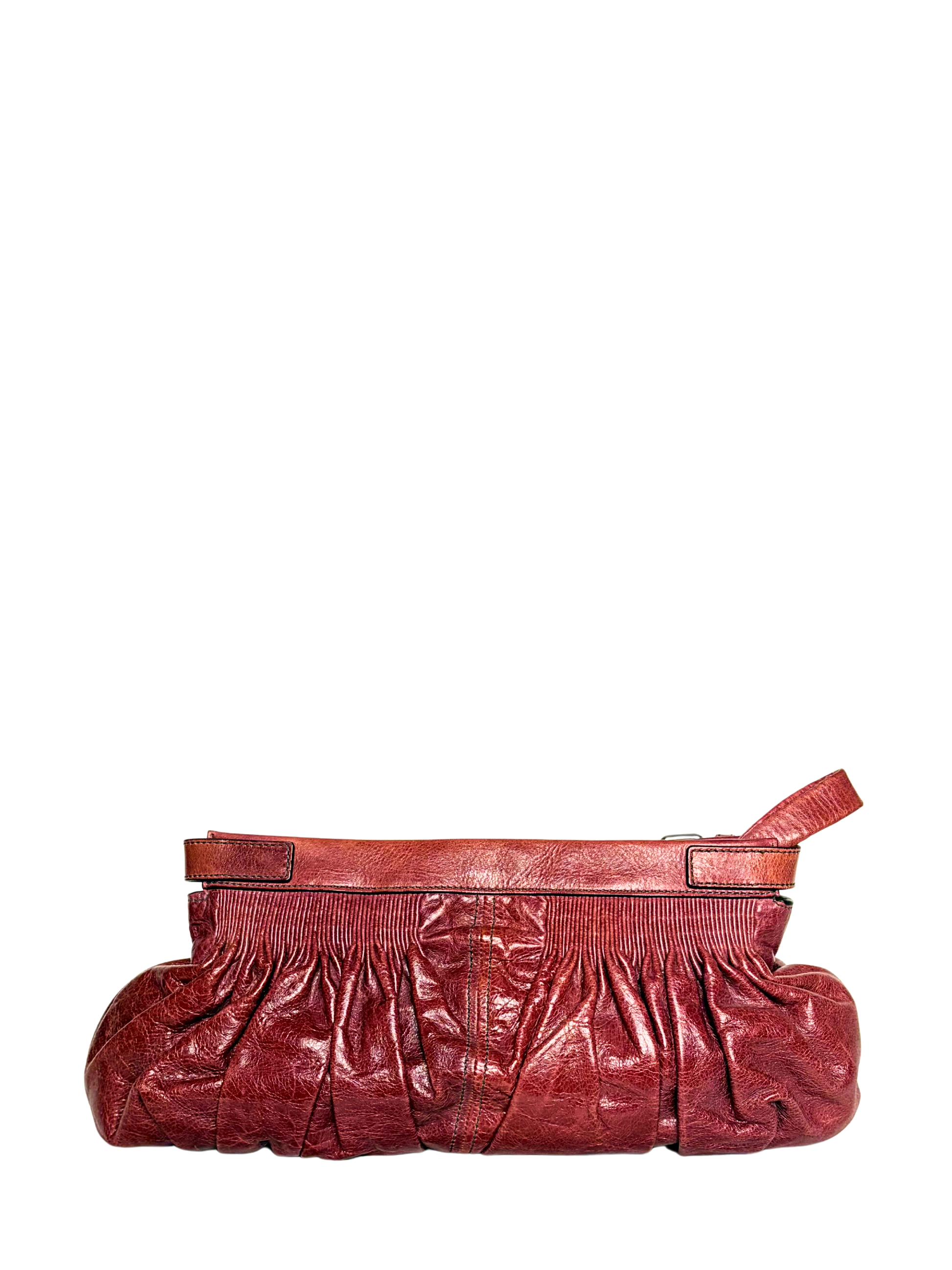 Miu Miu Ruched Matelassé Buckle Clutch