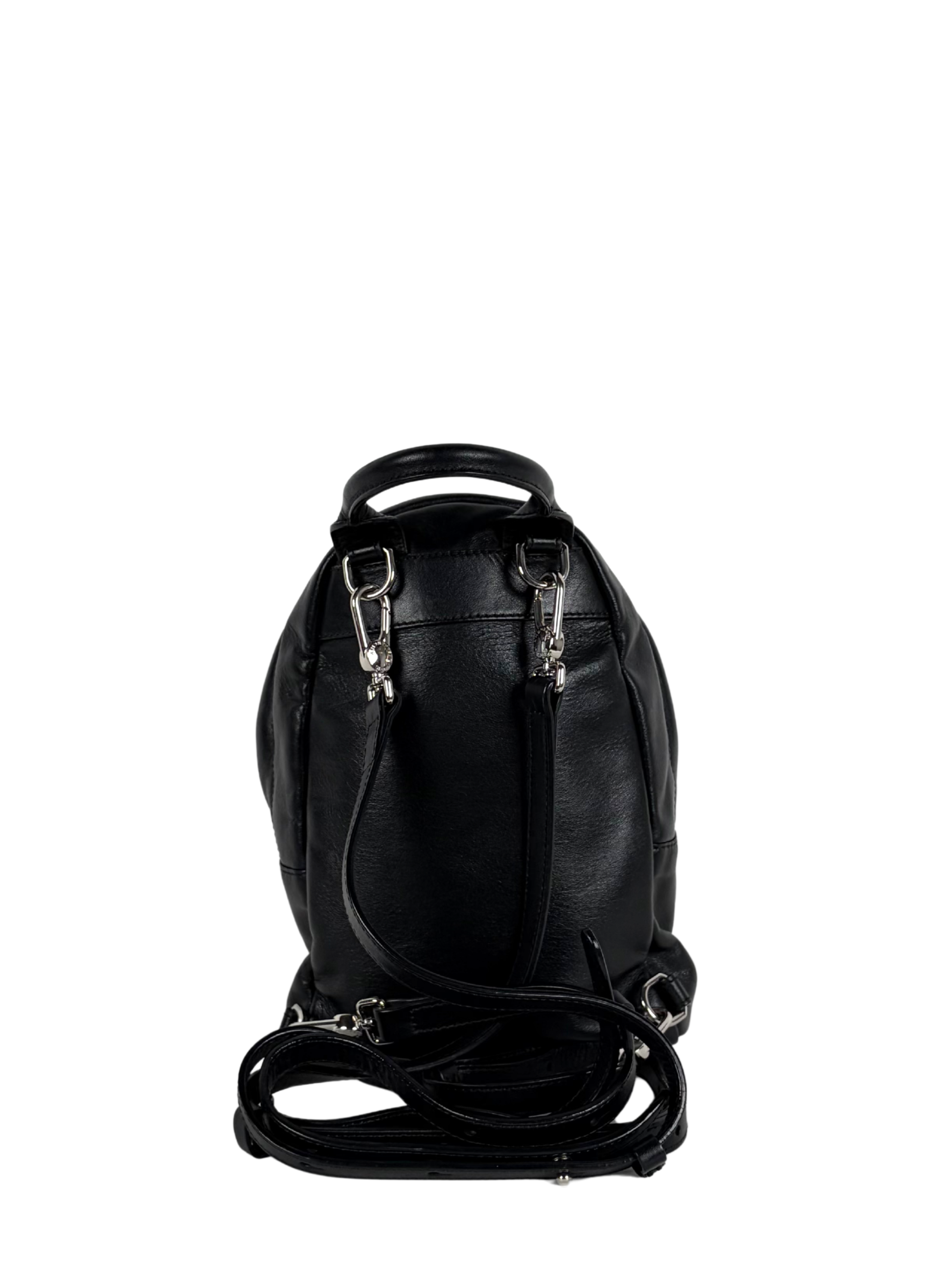 GIVENCHY STAR-PATCH MINI BACKPACK BLACK LEATHER