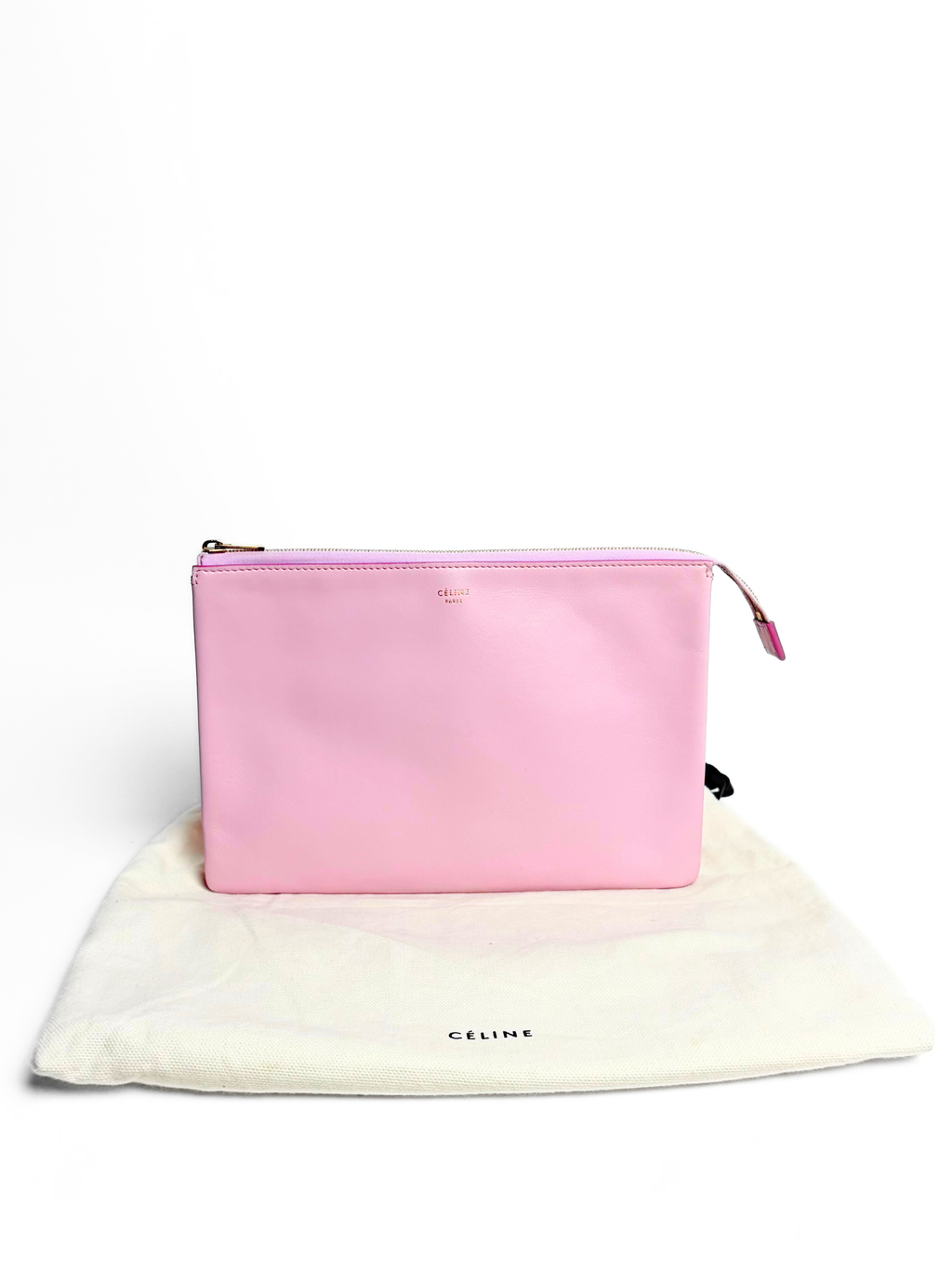 Celine Duo Pink/Orange Leather Pouch