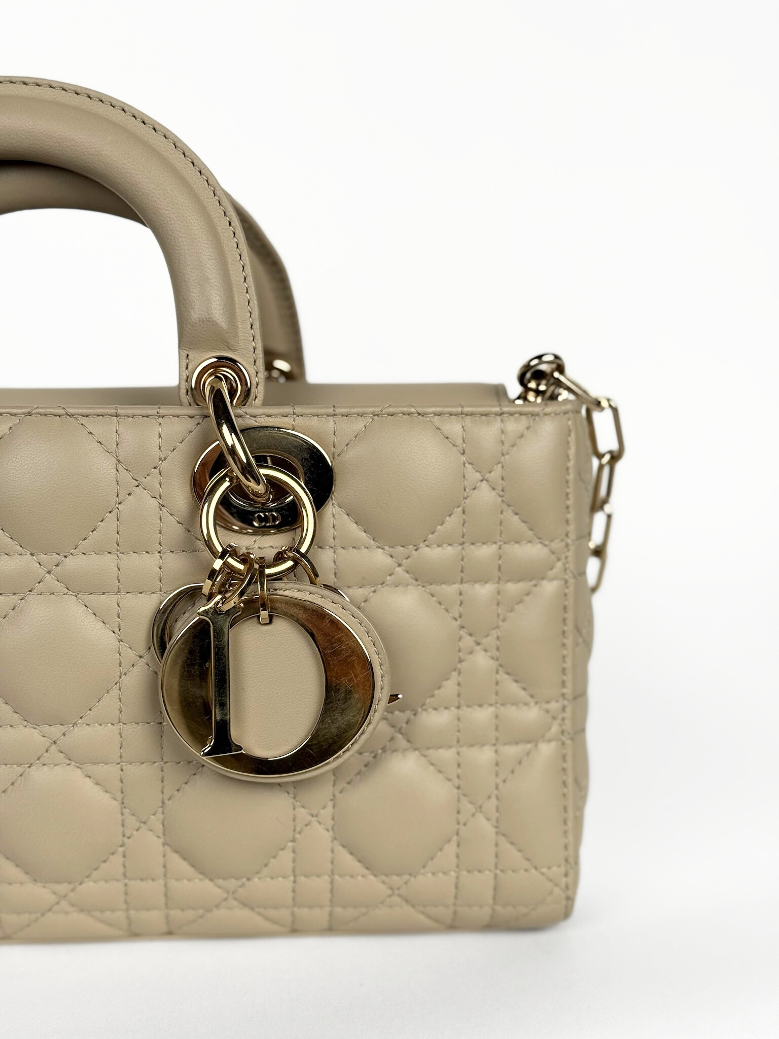 Dior Lady D-Joy Bag Powder Beige Cannage Lambskin