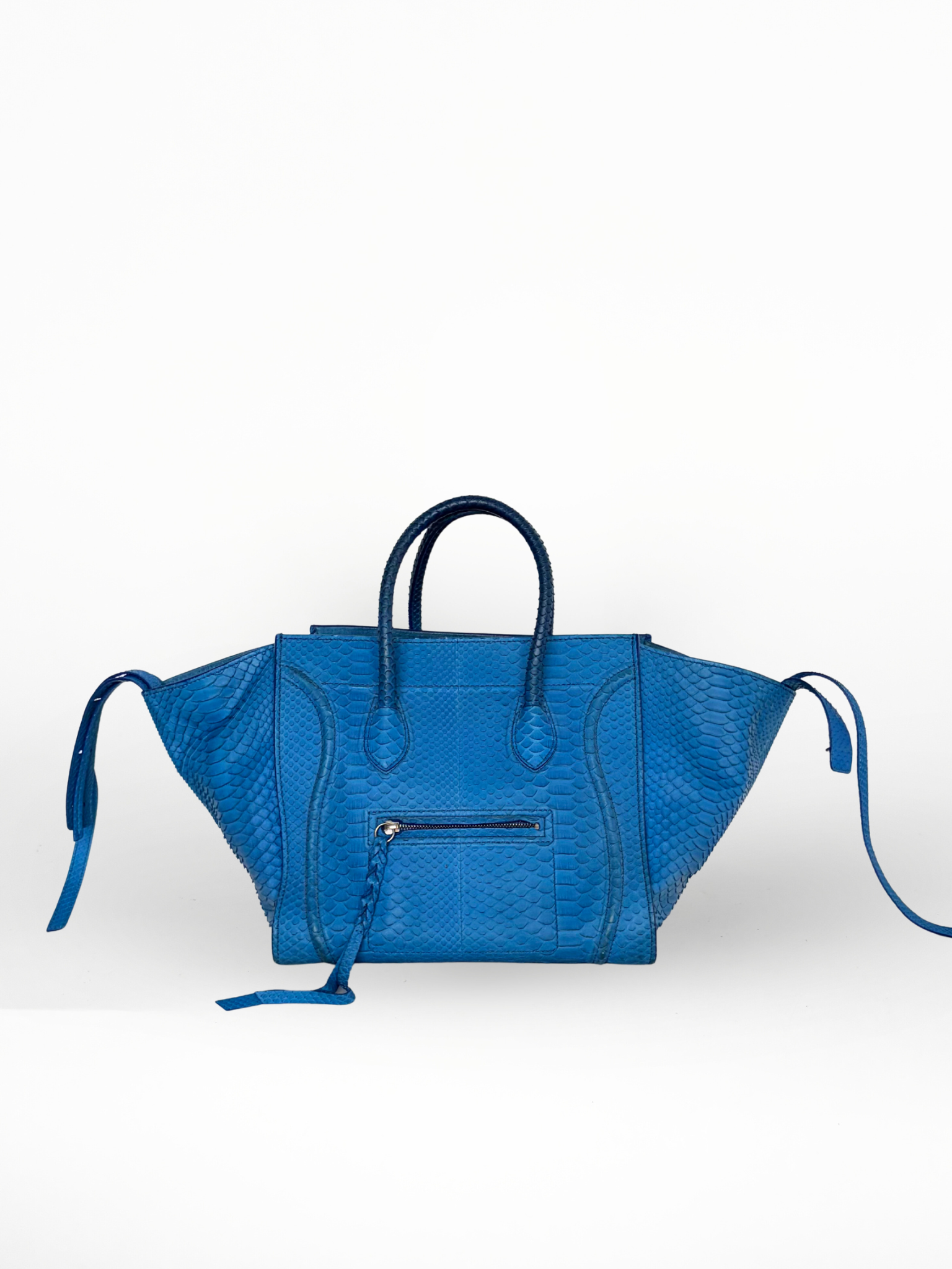 Céline Phantom Luggage Tote Blue Python