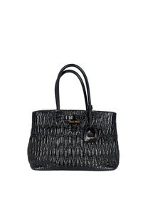 Miu Miu Black Matelassé Leather Tote