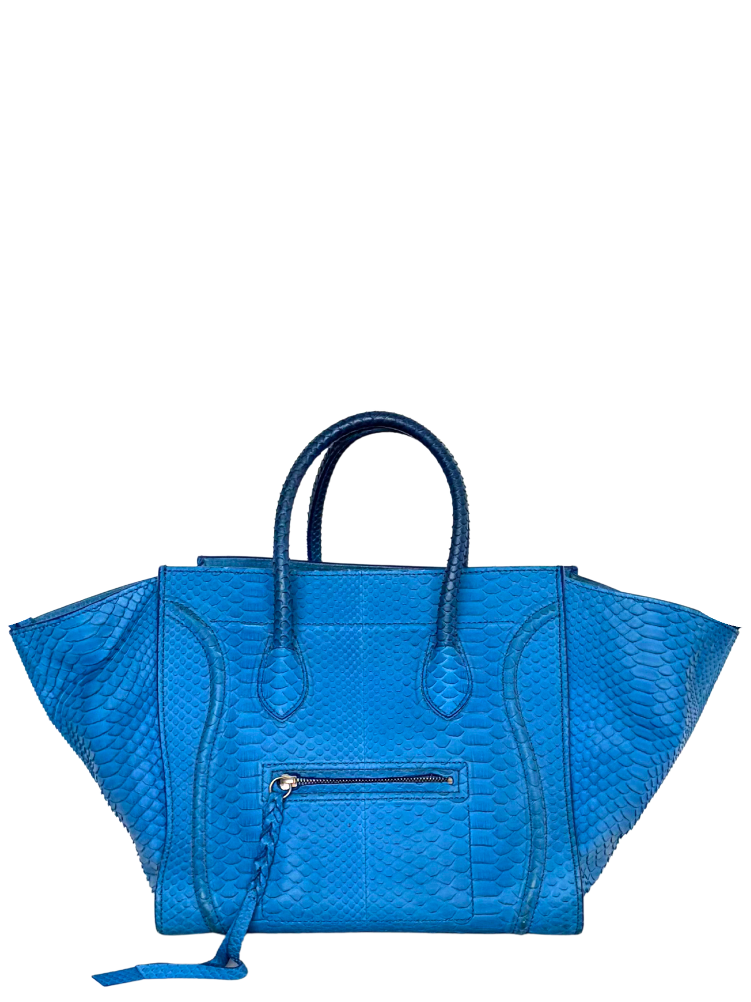 Céline Phantom Luggage Tote Blue Python