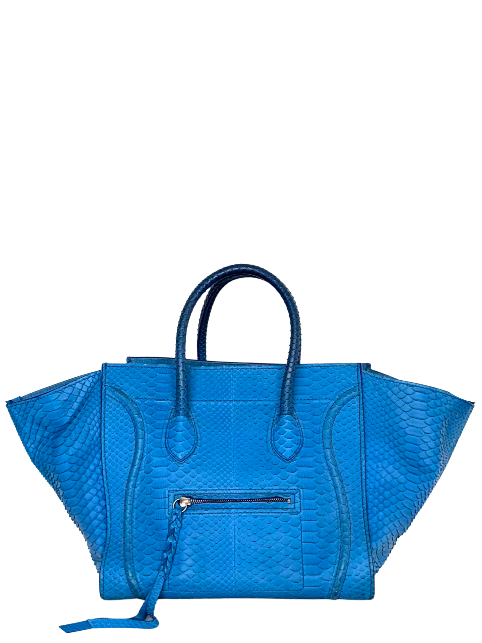 Céline Phantom Luggage Tote Blue Python
