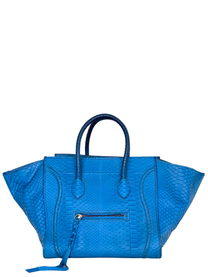 Céline Phantom Luggage Tote Blue Python