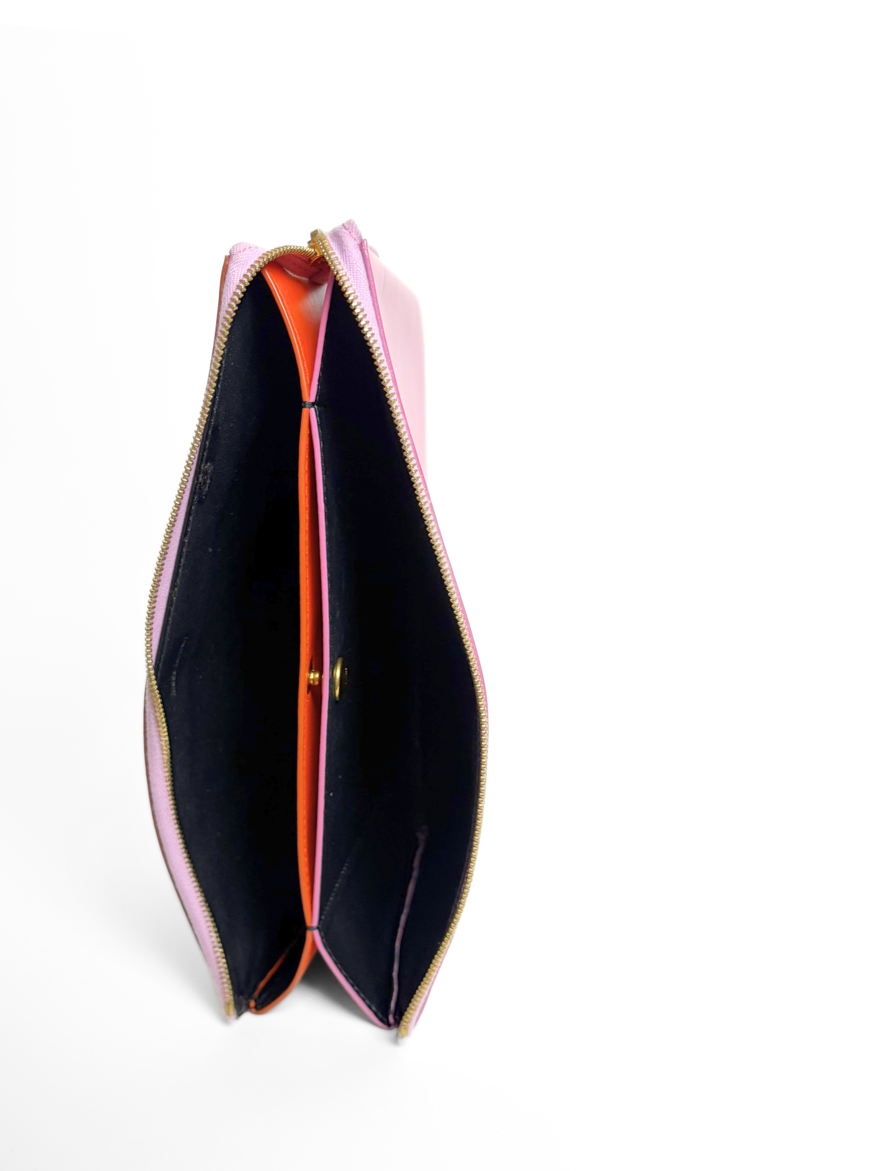Celine Duo Pink/Orange Leather Pouch
