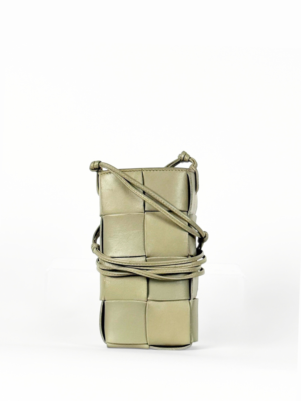 Bottega Veneta Cassette Intrecciato Sage Phone Pouch Mini Crossbody
