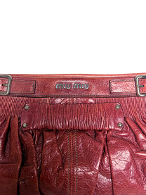 Miu Miu Ruched Matelassé Buckle Clutch