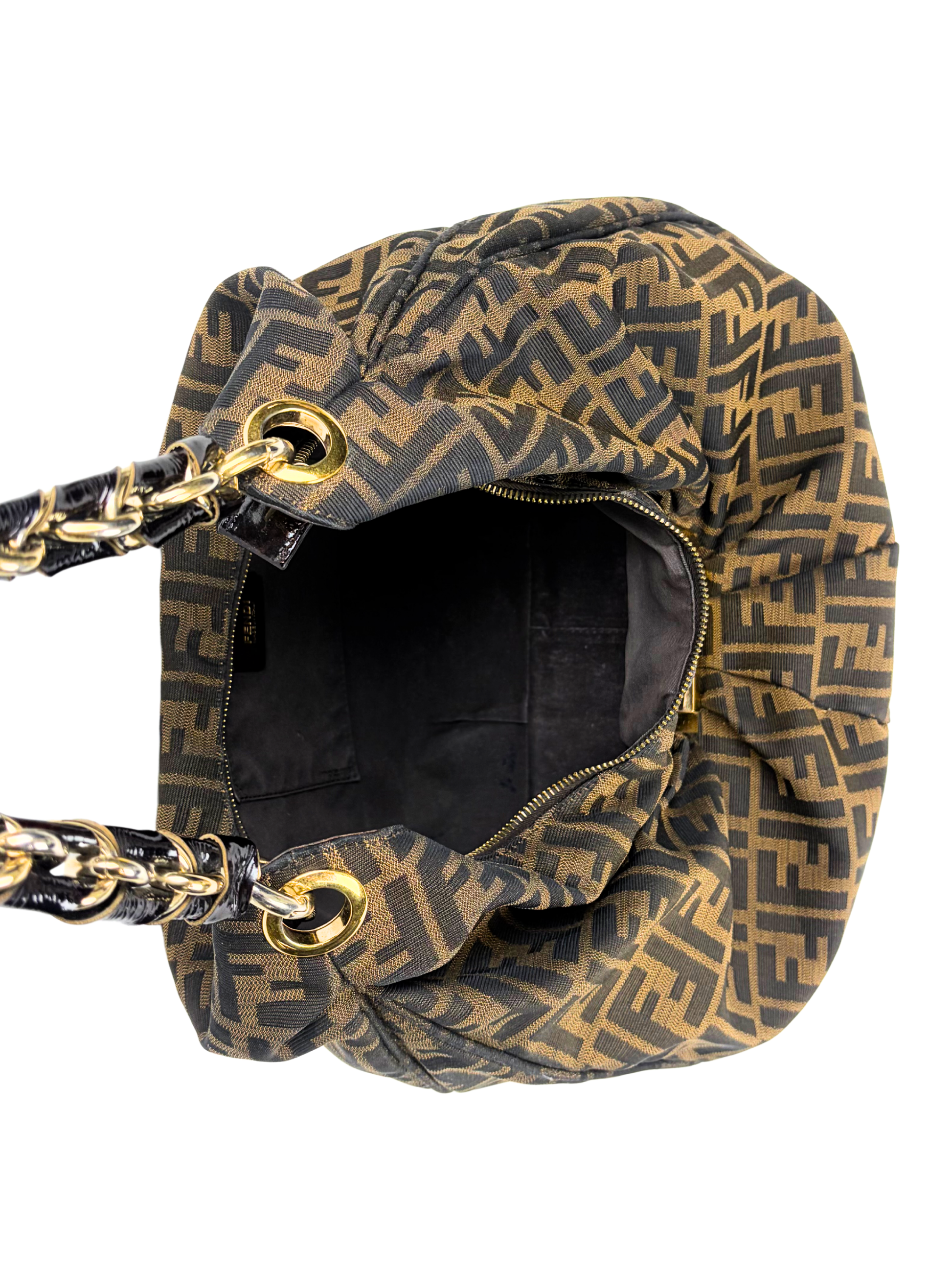 Fendi Tobacco Zucca Mia Hobo Bag