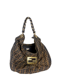 Fendi Tobacco Zucca Mia Hobo Bag