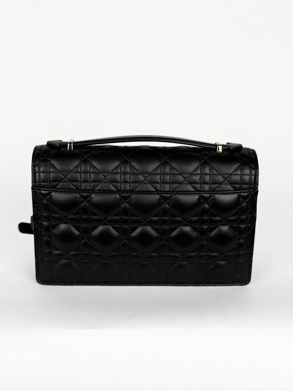 Dior My Dior Top Handle Bag Black Cannage Lambskin