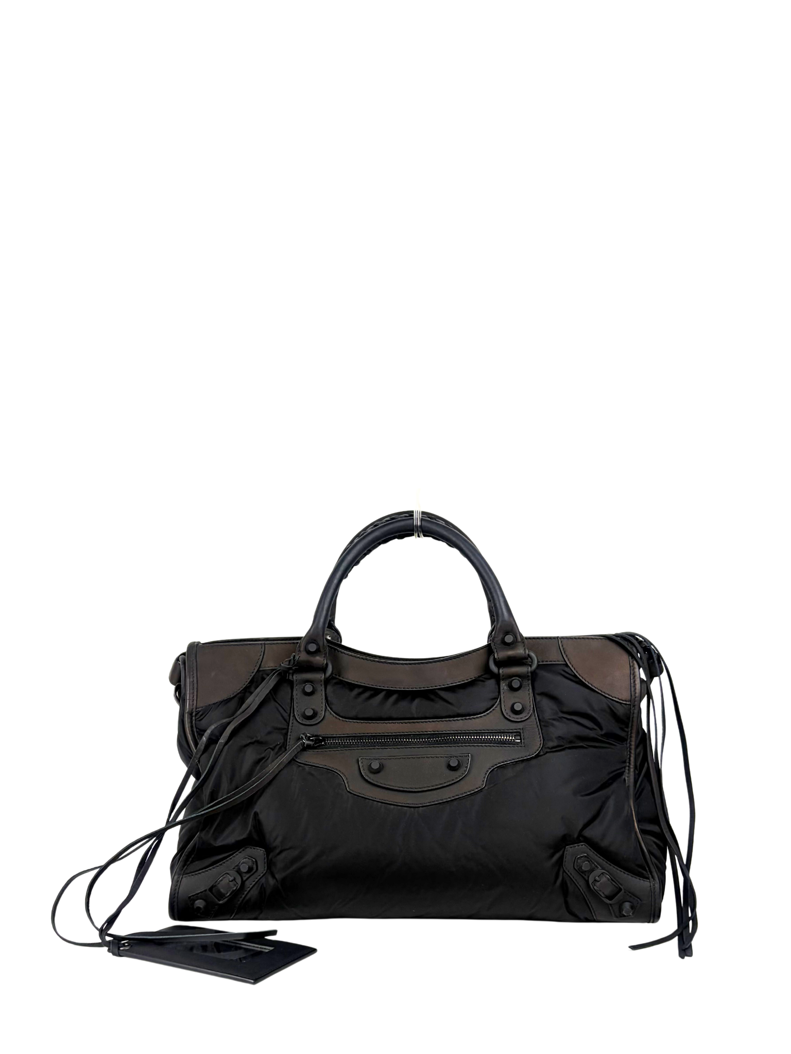 Balenciaga Nylon &amp; Leather Classic City Bag in Black