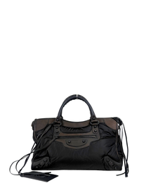 Balenciaga Nylon &amp; Leather Classic City Bag in Black