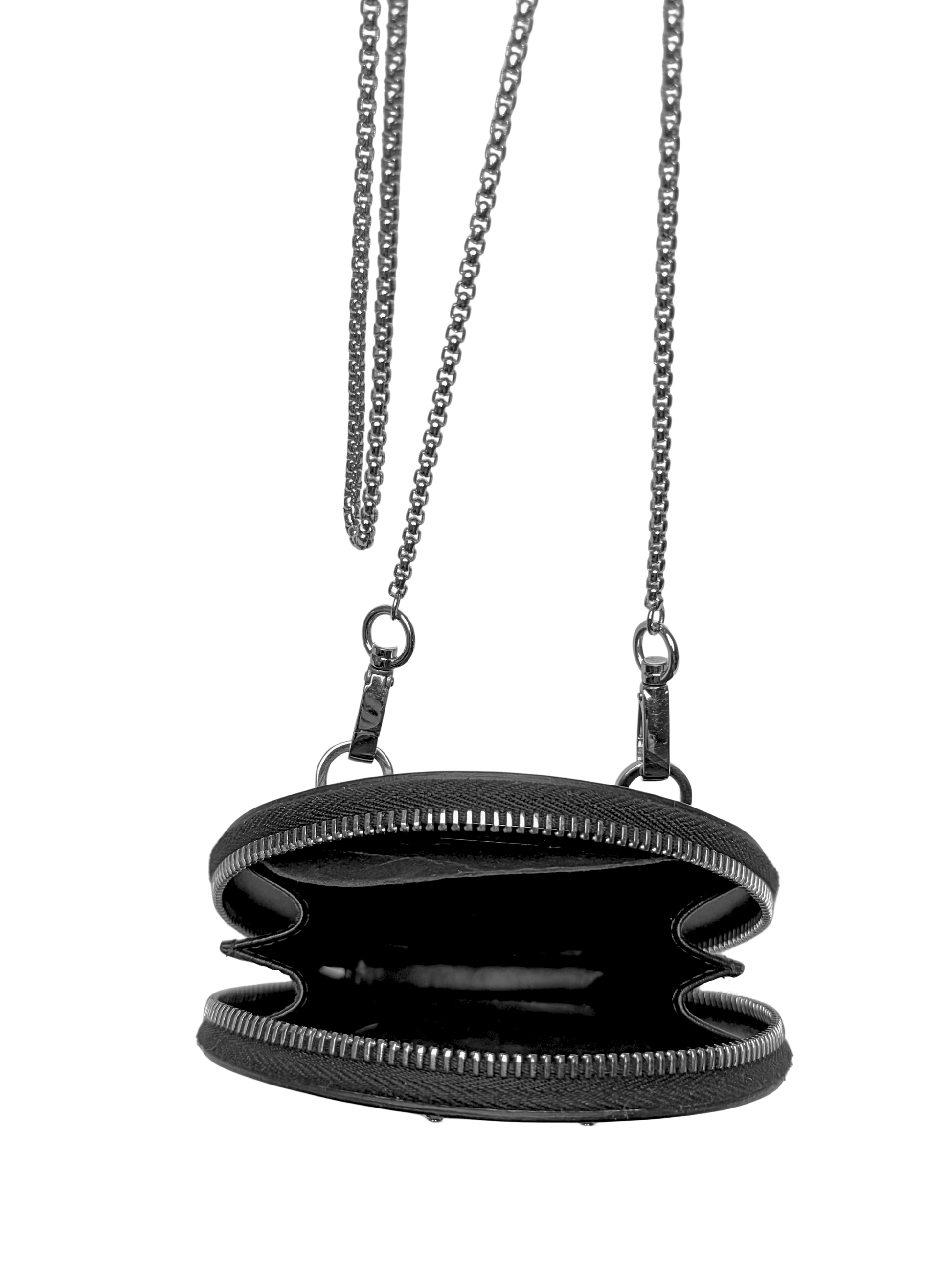 Prada Round Triangle Plaque Mini Coin Bag