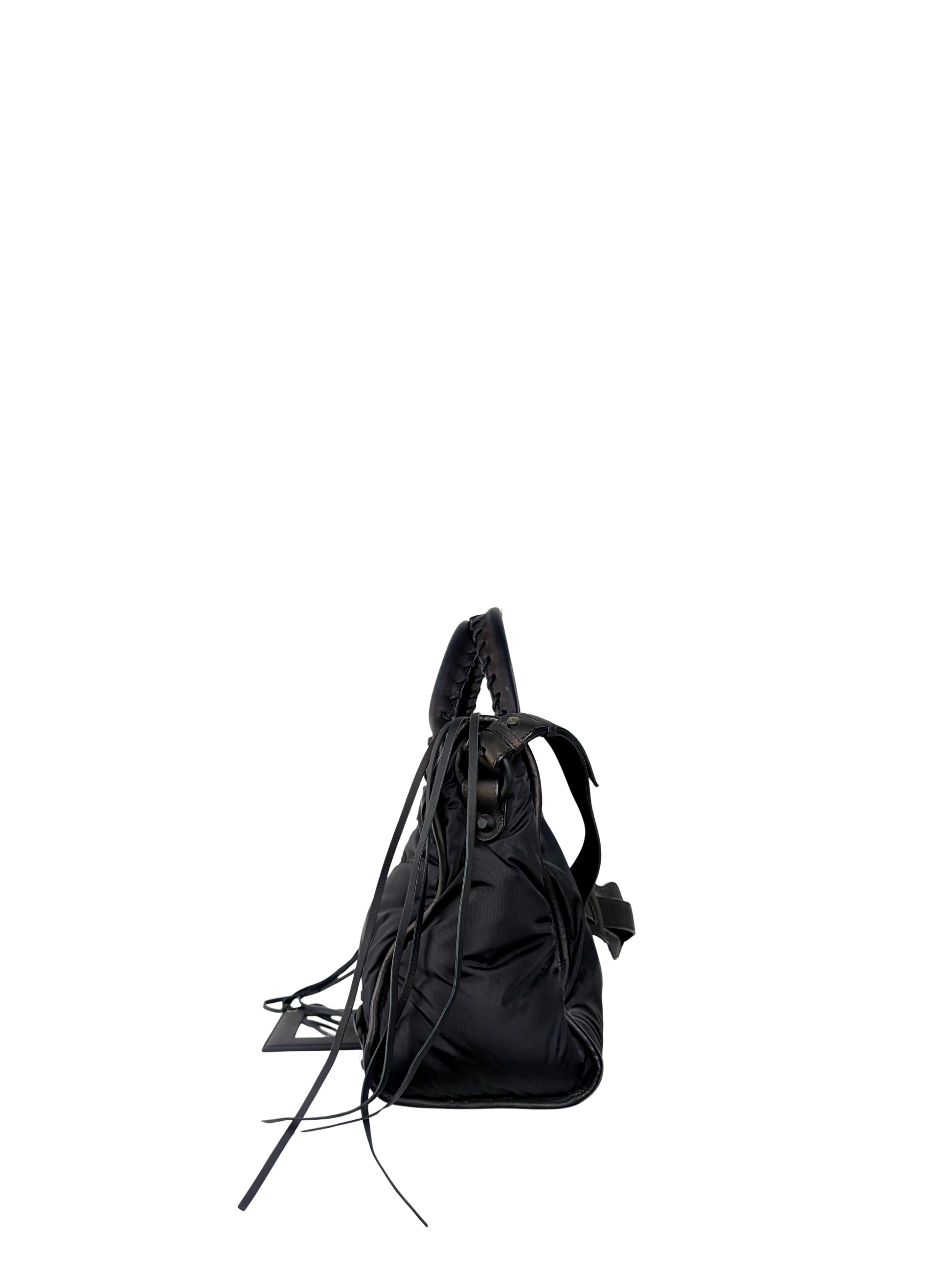 Balenciaga Nylon &amp; Leather Classic City Bag in Black