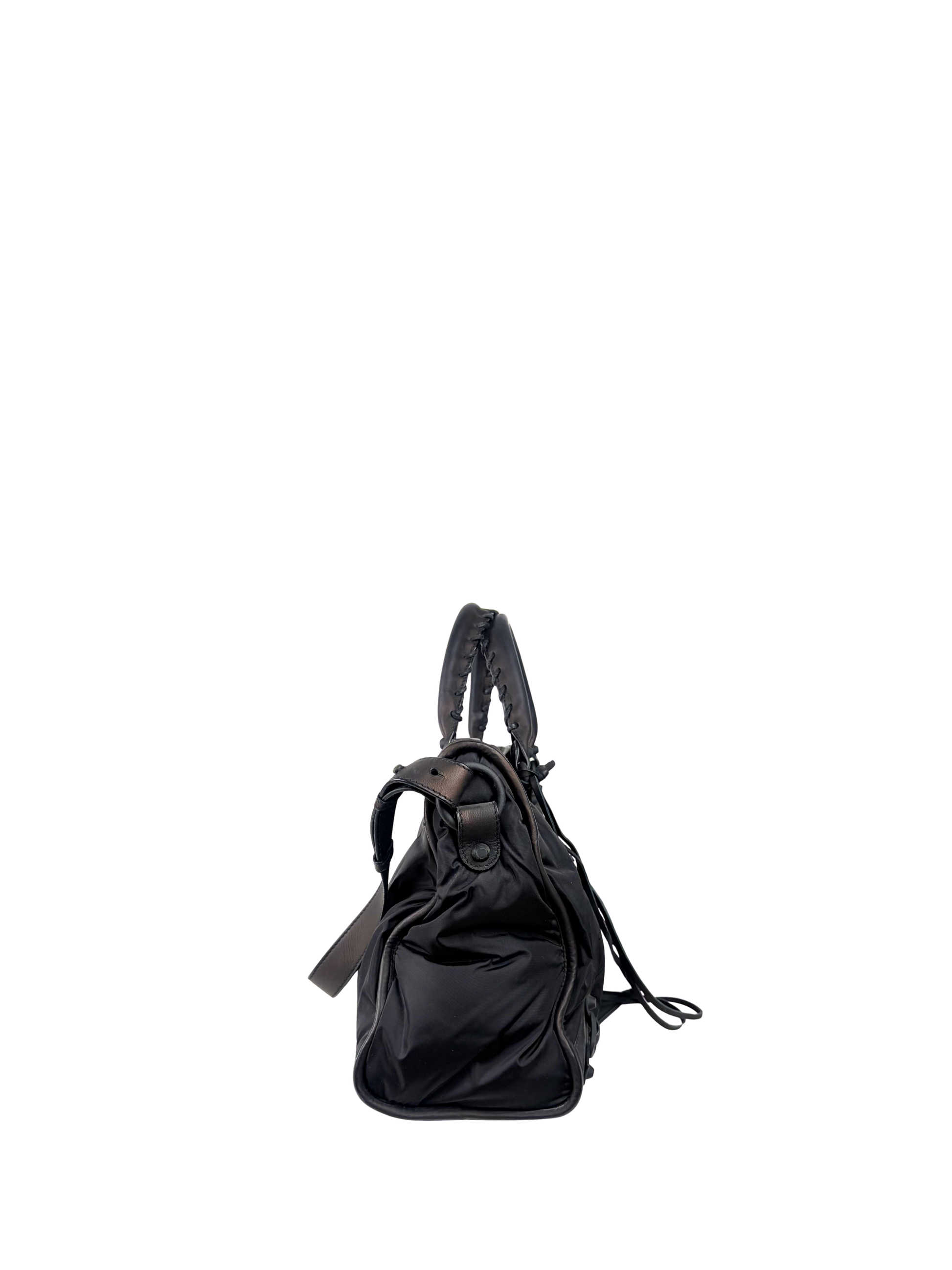 Balenciaga Nylon &amp; Leather Classic City Bag in Black