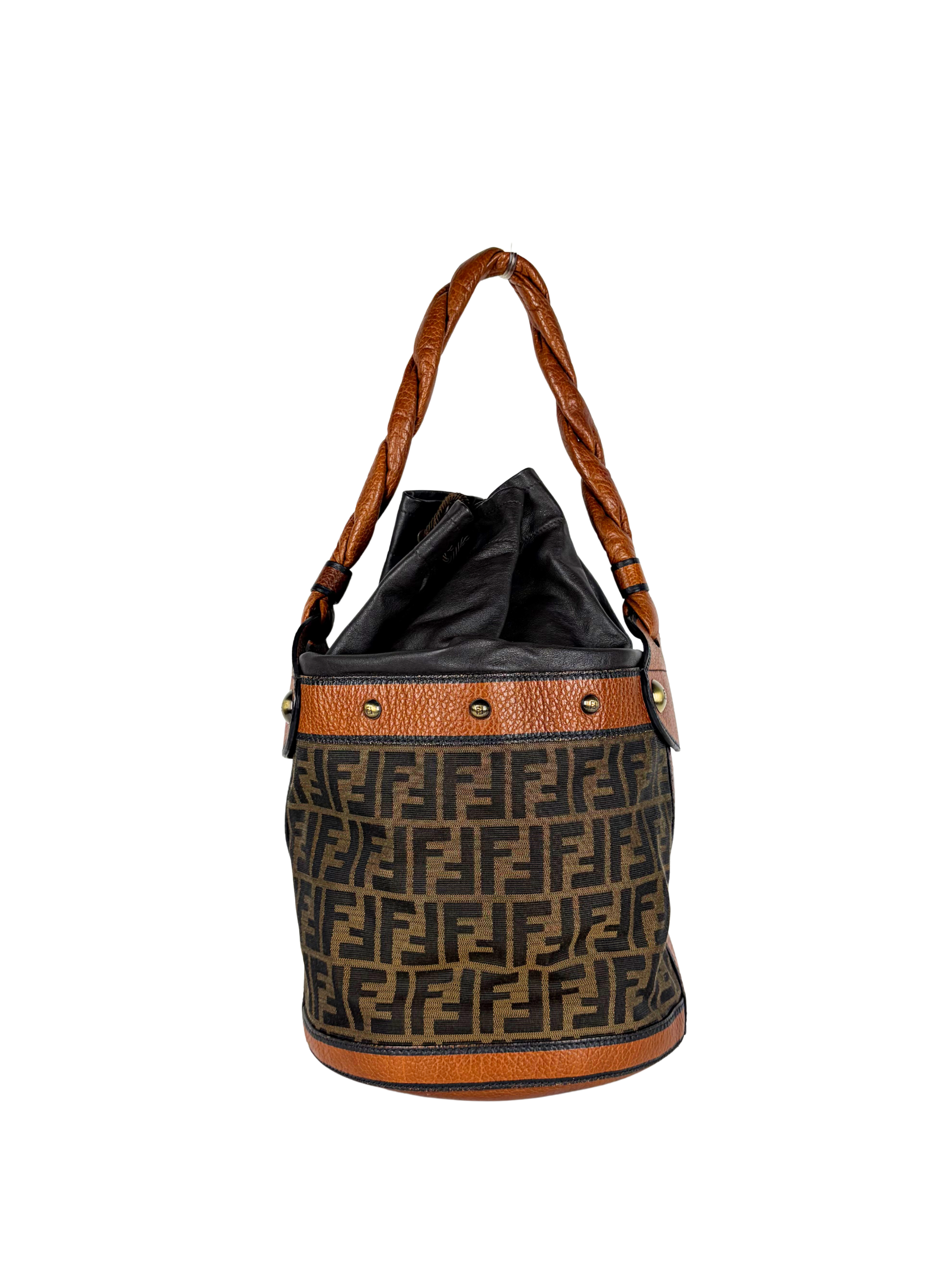 Fendi Tobacco Zucca Palazzo Bucket Bag
