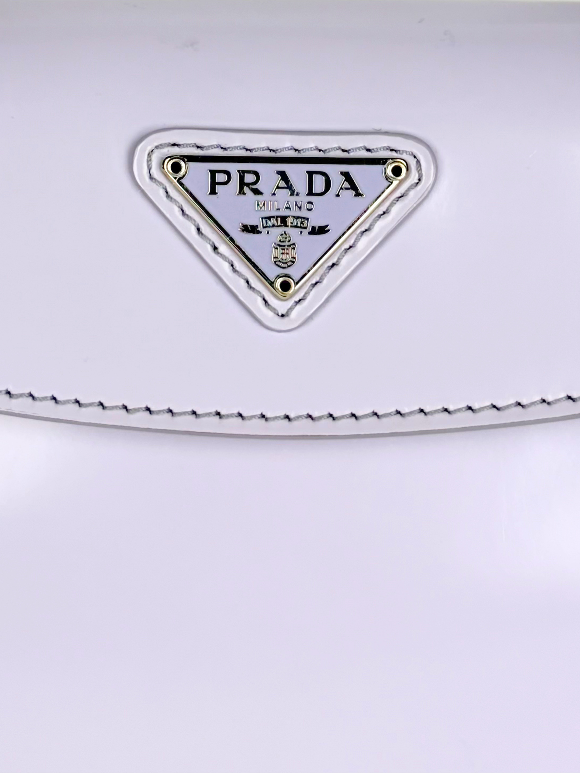 Prada Brushed Leather Mini Cleo Flap Bag