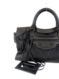 Balenciaga Nylon &amp; Leather Classic City Bag in Black